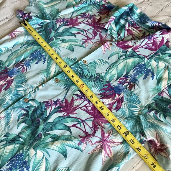 Tommy Bahama Button Up Shirt Men's Size XXL Hawaiian Island Zone Playa Azul - Picture 5 of 7